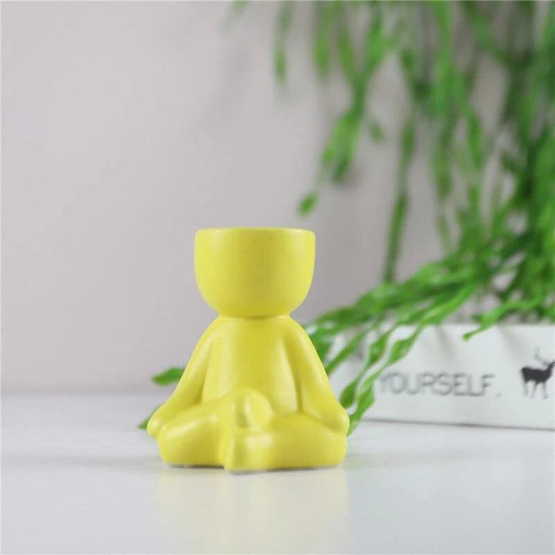 Petite Person Clay Succulent Planter