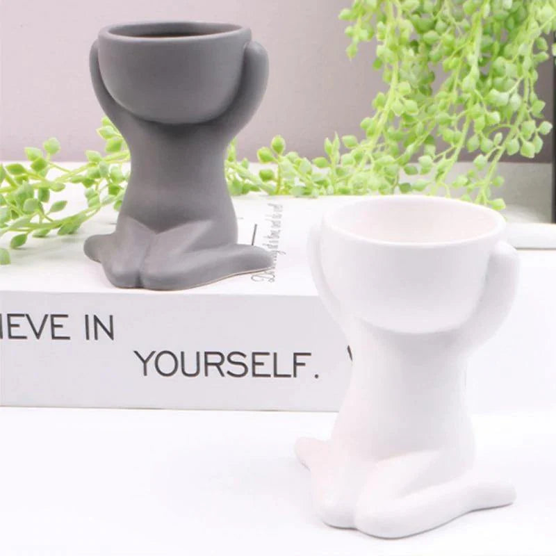 Petite Person Clay Succulent Planter