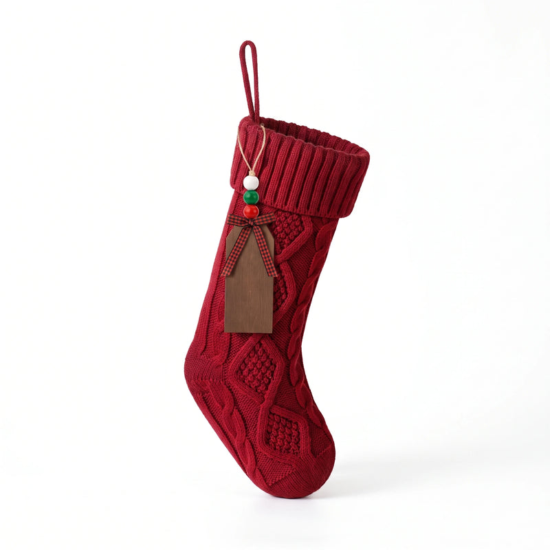 MerryNest™ Cable Knit Christmas Stocking 46cm — Red