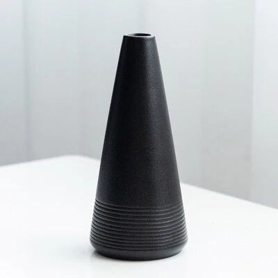 MidNight Black Textured Ceramic Vases