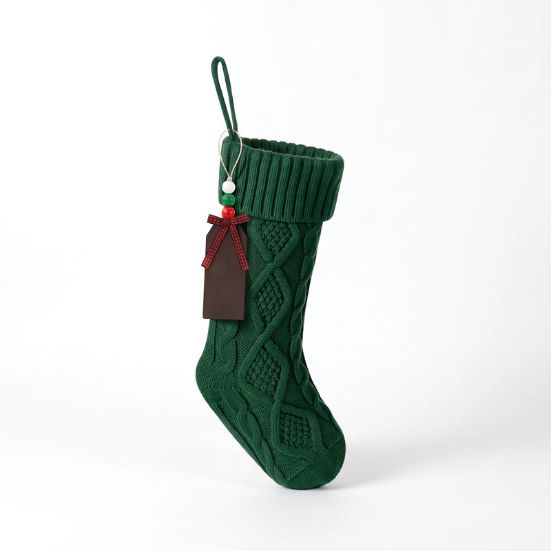 MerryNest™ Cable Knit Christmas Stocking 46cm — Green