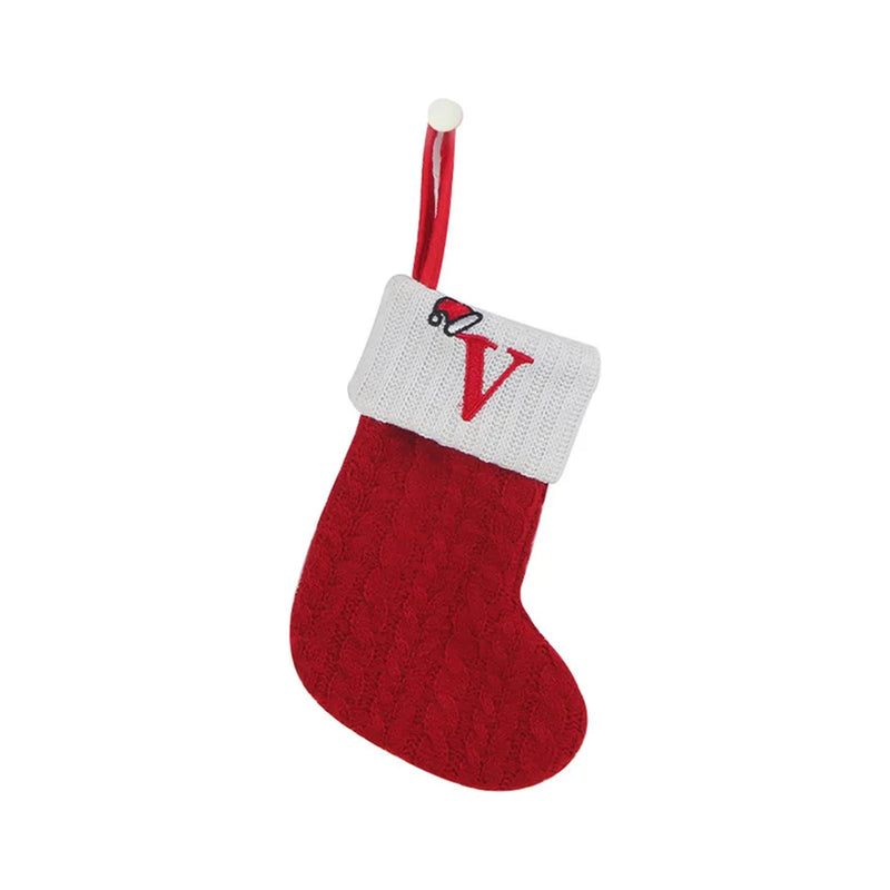 MerryNest™ Mini Knit Initial Christmas Stocking — V