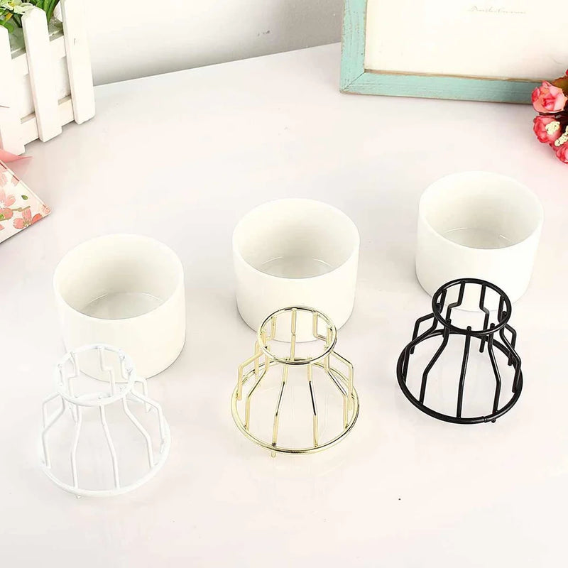 Iron and Ceramic Vase with Grated Design