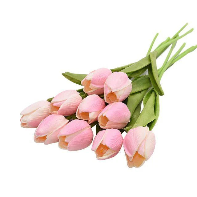 10-Piece Fake Tulips Silk Flowers