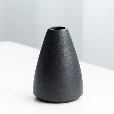 MidNight Black Textured Ceramic Vases