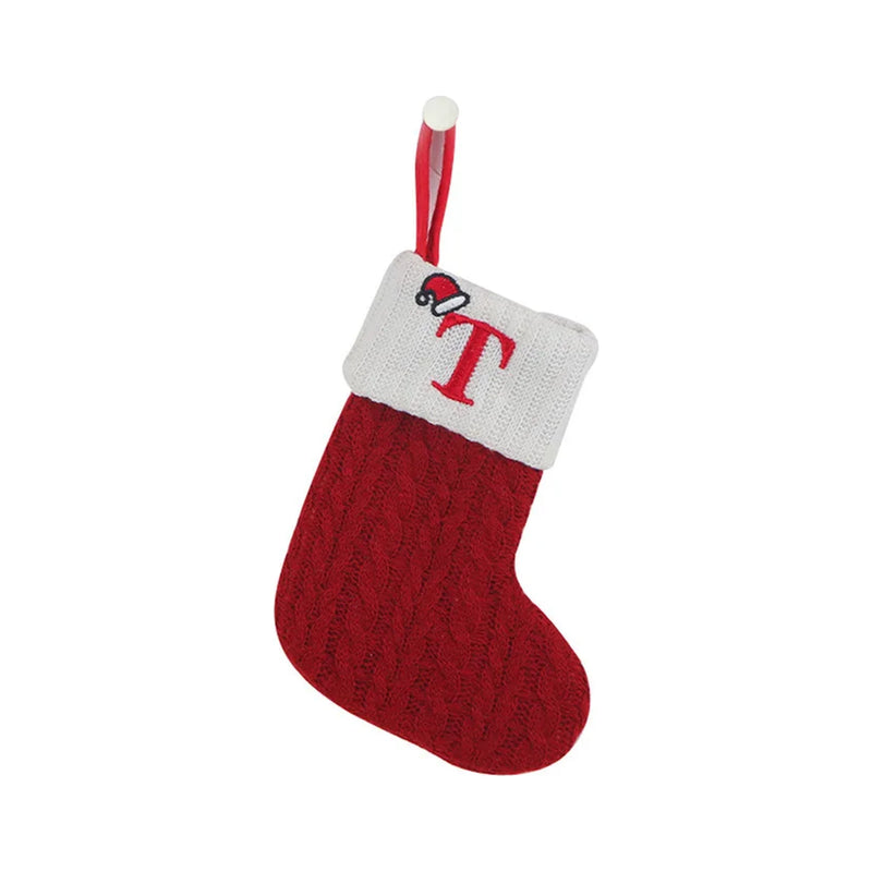 MerryNest™ Mini Knit Initial Christmas Stocking — T