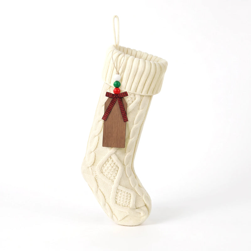 MerryNest™ Cable Knit Christmas Stocking 46cm — White