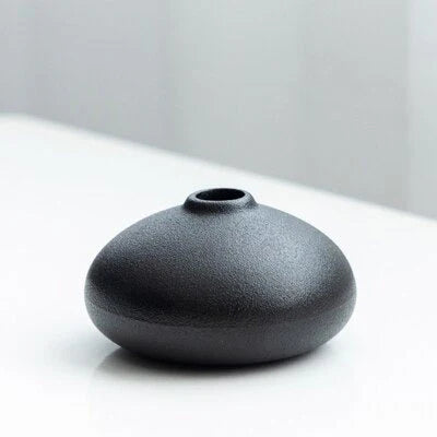 MidNight Black Textured Ceramic Vases