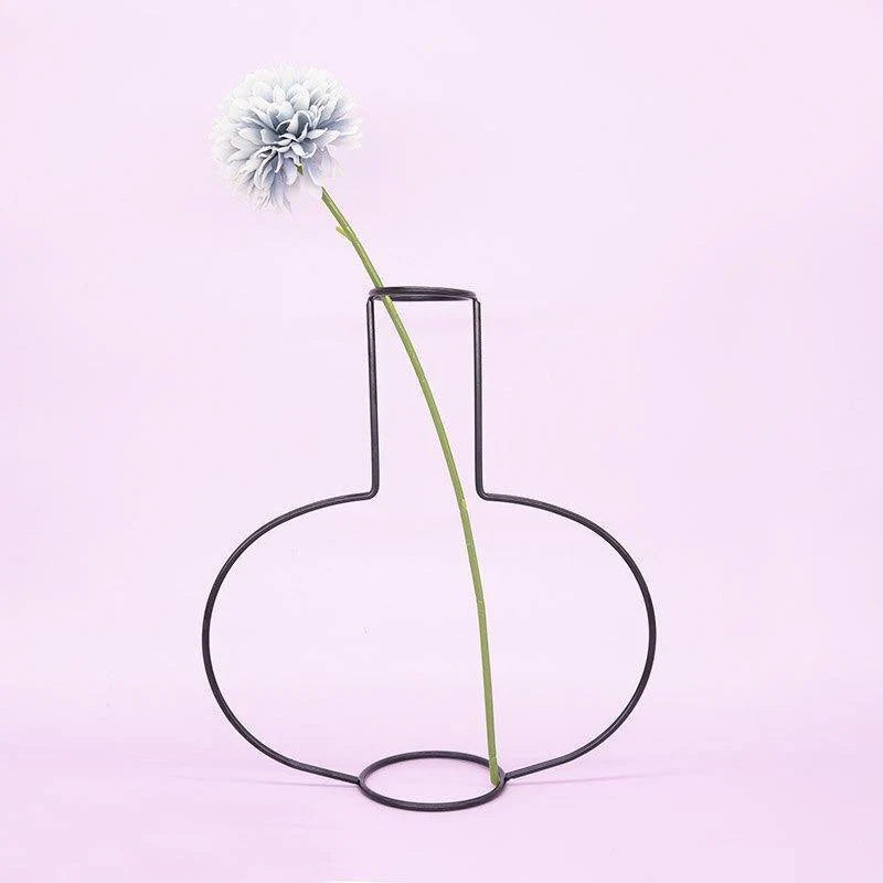 Sleek Iron Line Vase Stand