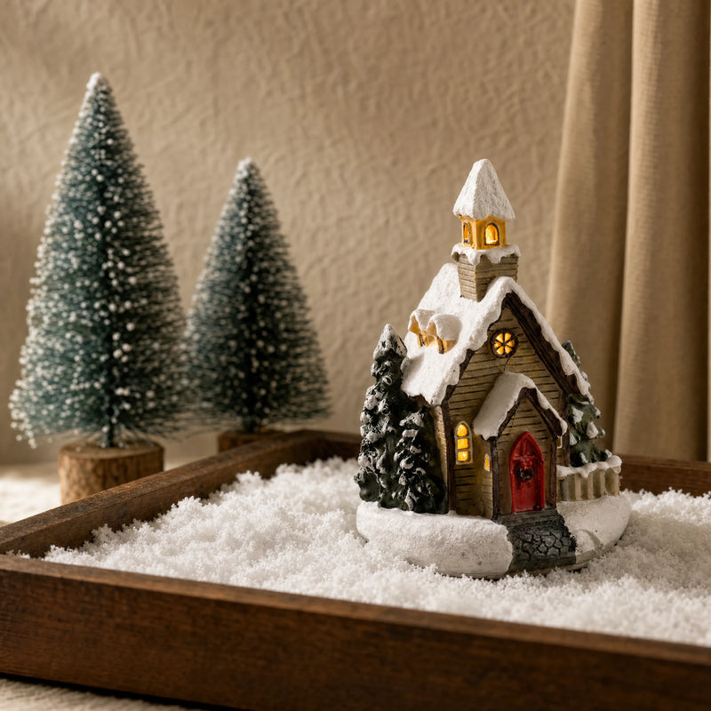Snowy LED Christmas Church