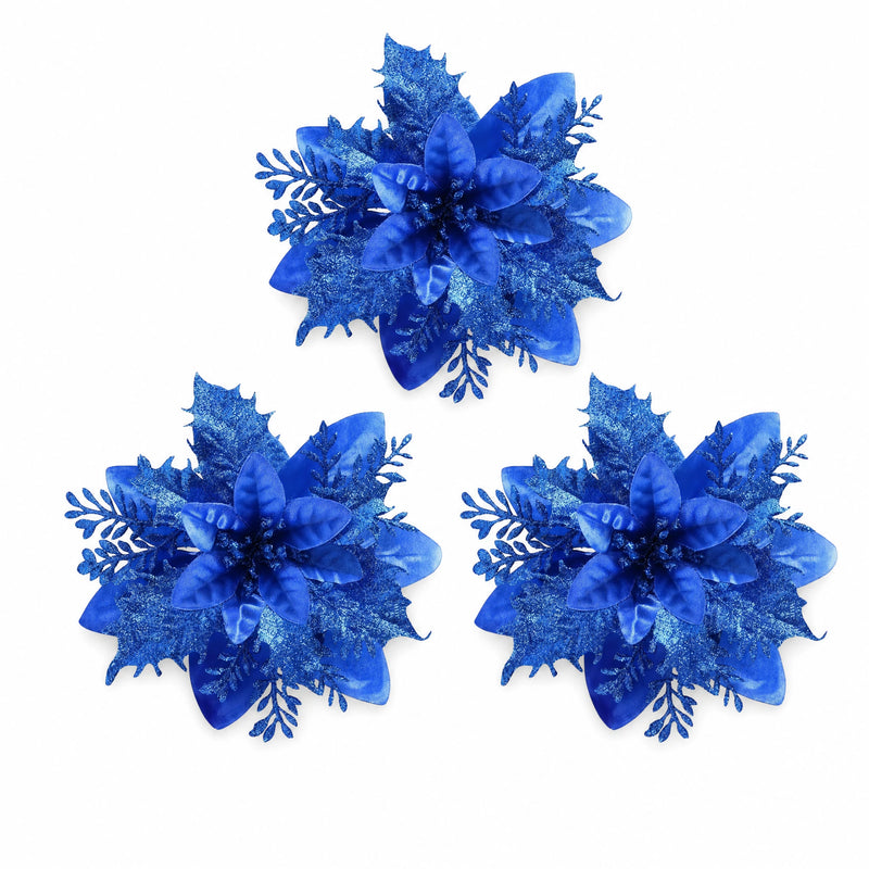 Glitter Christmas Flower Ornaments