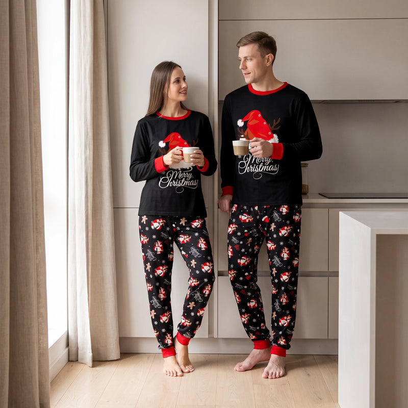 Christmas Family Matching Pyjamas — Santa & Candy Cane Print, 2-Piece Set