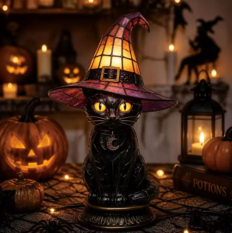 WitchLight™ Halloween Stained Glass Animal Lamp