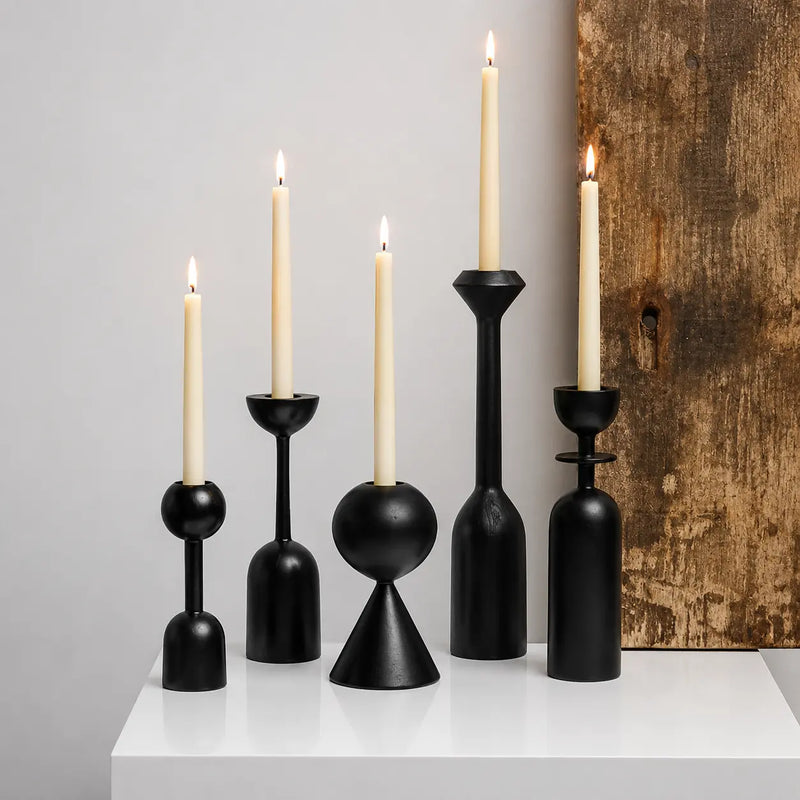 Black Taper Candle Holders