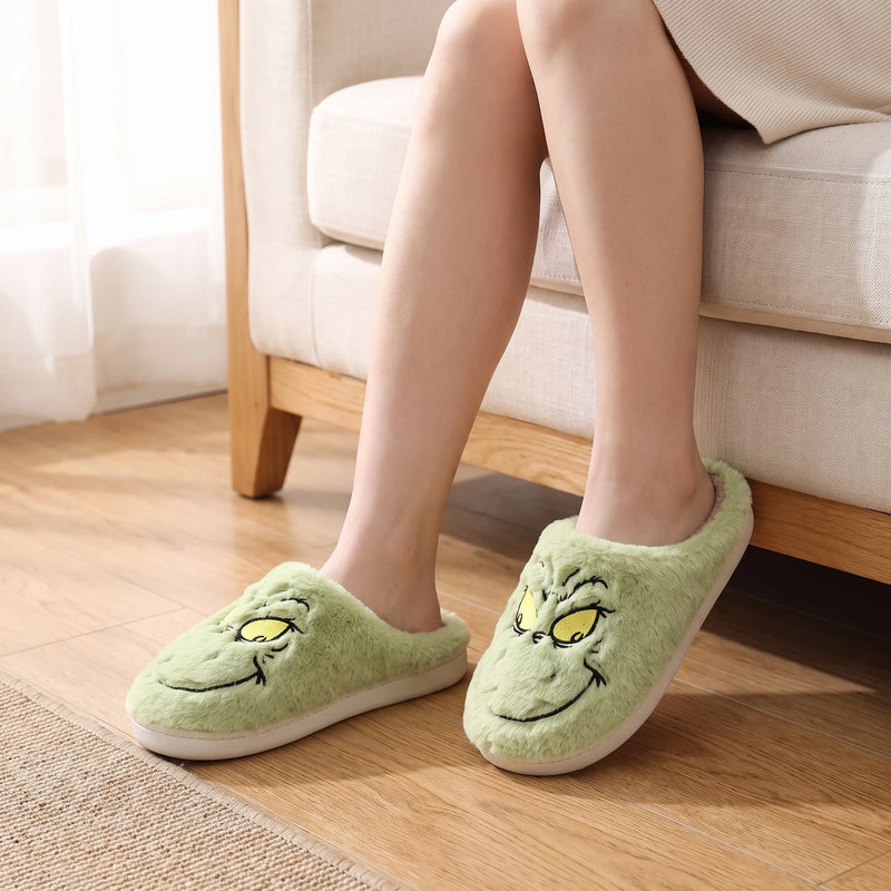 Green Monster Plush Slippers