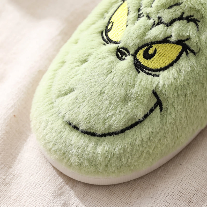 Green Monster Plush Slippers