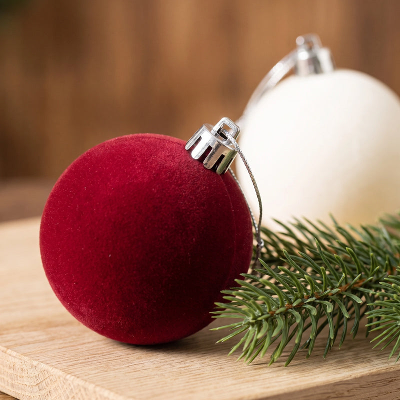 VelvetHearth™ 30-Piece Flocked Ornament Set