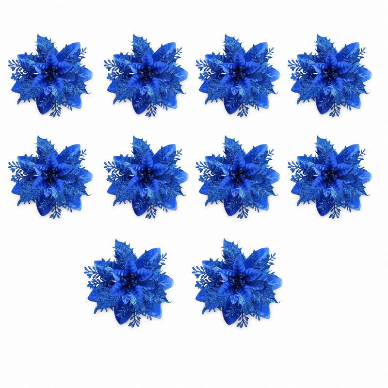 Glitter Christmas Flower Ornaments