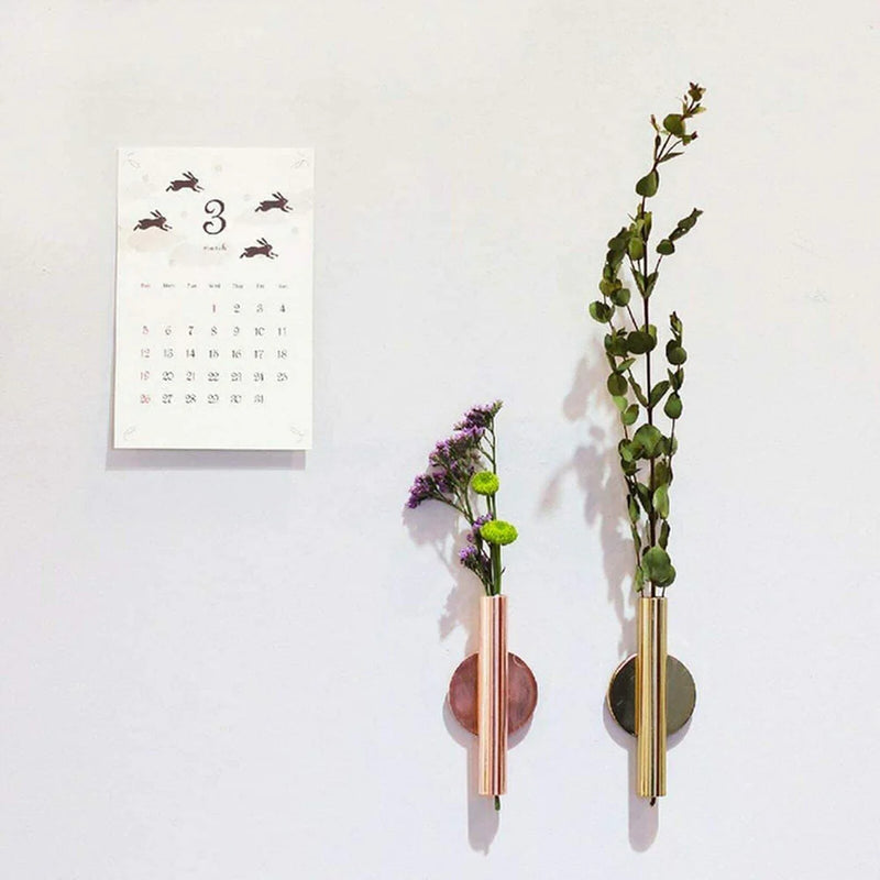 Sleek Metal Tube Vase