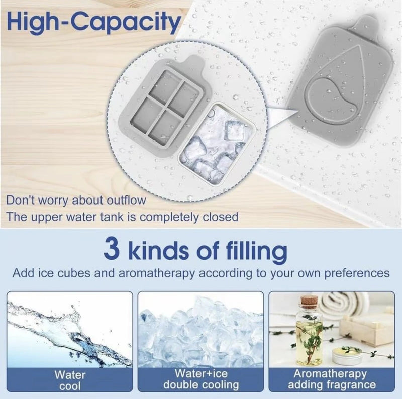Portable Mini Air Cooler - 700ML Humidifying Fan with Ice & Spray Modes