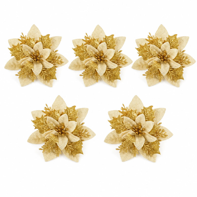Glitter Christmas Flower Ornaments