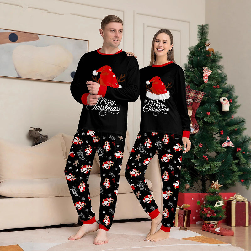 Christmas Family Matching Pyjamas — Santa & Candy Cane Print, 2-Piece Set