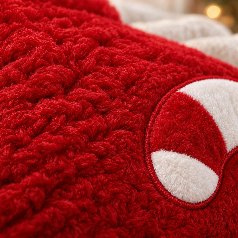 Red Christmas Cushion Cover 18x18 in, Candy Cane, Cover Only