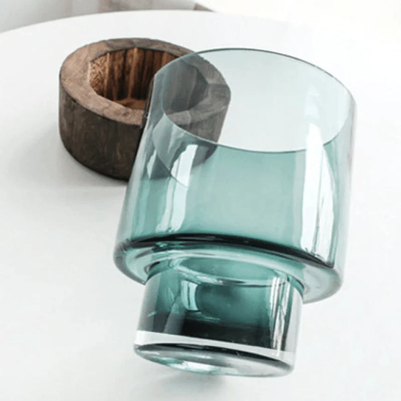 Tranquility Wooden Base Glass Vases