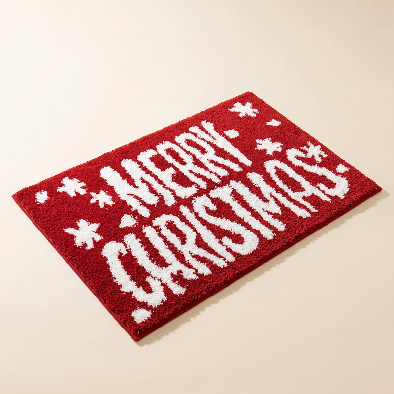 Merry Christmas Red Accent Rug