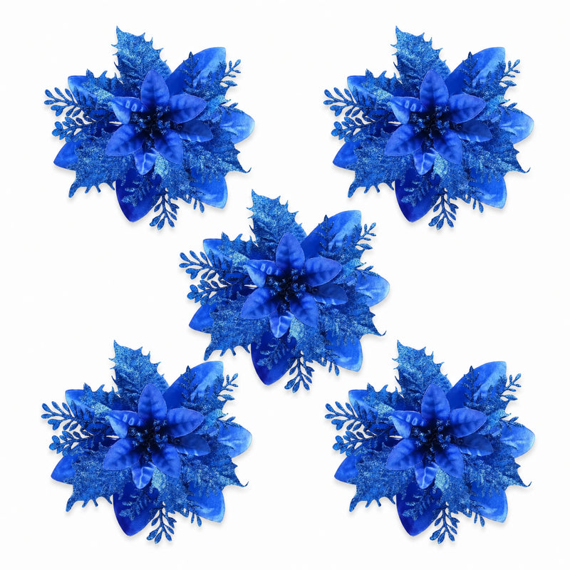Glitter Christmas Flower Ornaments