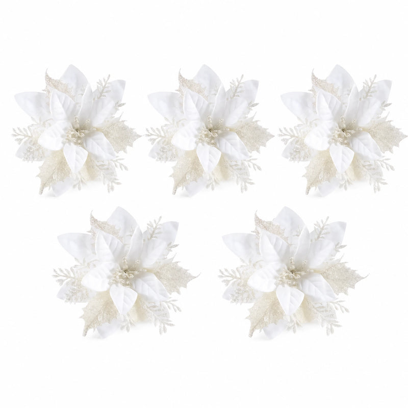 Glitter Christmas Flower Ornaments