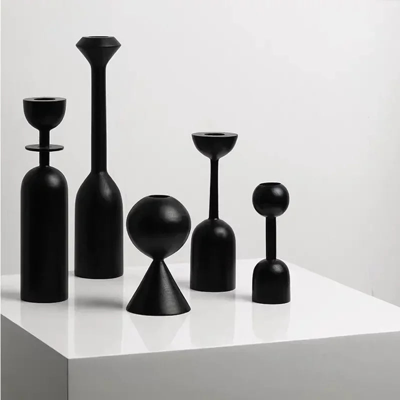 Black Taper Candle Holders