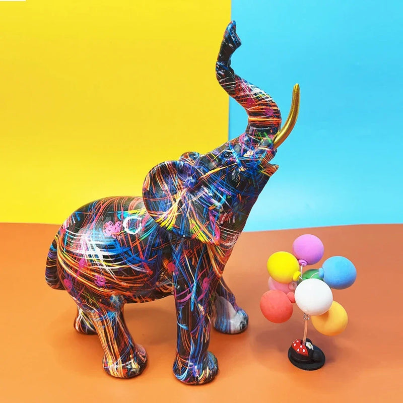 LuckyTrunk™ - Graffiti Art Elephant Sculpture