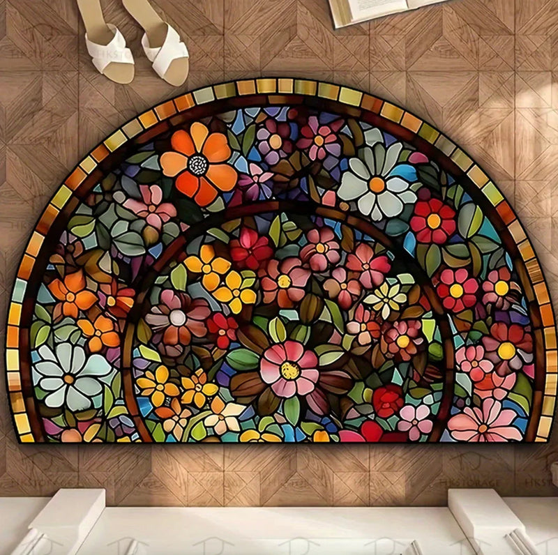 Bloomosaic™ - Stained Glass-Inspired Floral Entry Mat