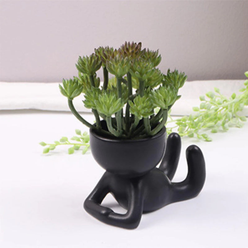 Petite Person Clay Succulent Planter