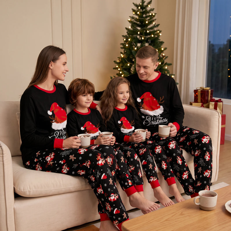 Christmas Family Matching Pyjamas — Santa & Candy Cane Print, 2-Piece Set