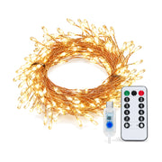 Copper wire light string, 3 m 100 LED, warm white, on a white background