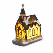 Style B snow-covered resin Christmas village house on a white background