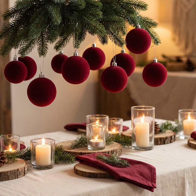 VelvetHearth™ 30-Piece Flocked Ornament Set