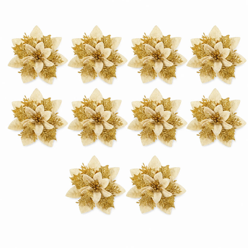 Glitter Christmas Flower Ornaments