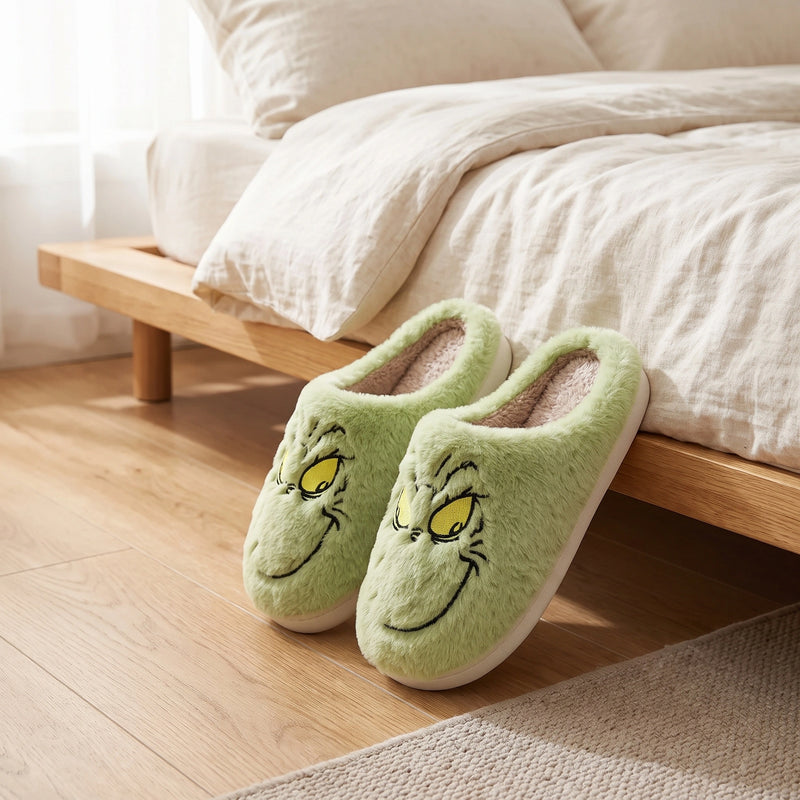 Green Monster Plush Slippers