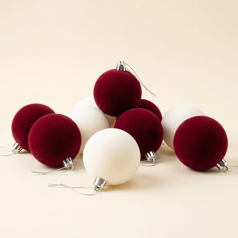 VelvetHearth™ 30-Piece Flocked Ornament Set