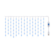 USB icicle curtain light, blue, on a white background