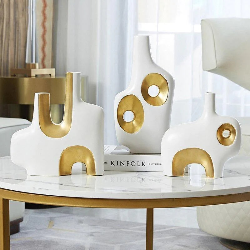 Egon Gold Abstract Vases