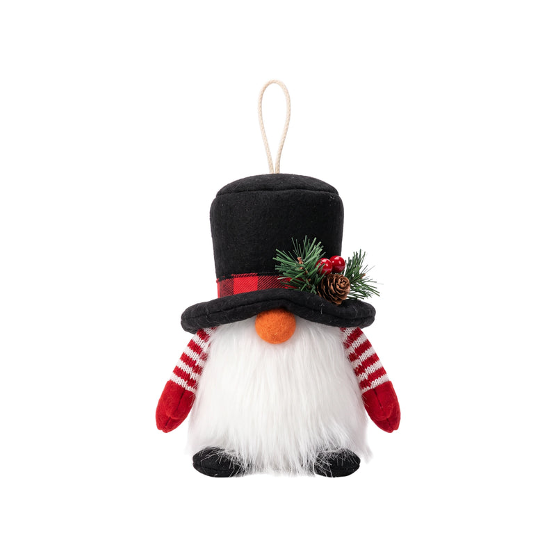 Plush Christmas Gnome Hanging Ornament with Warm LED Glow