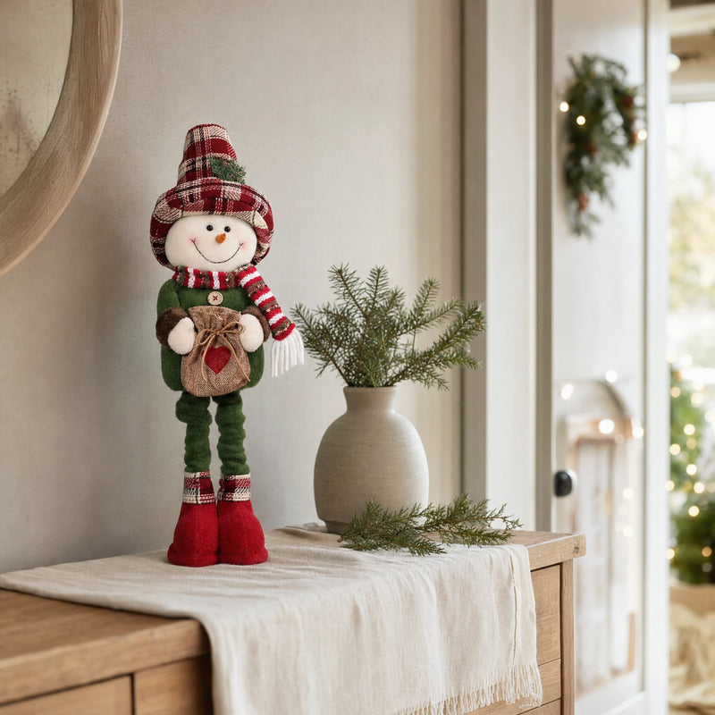 Plaid Telescopic Christmas Doll
