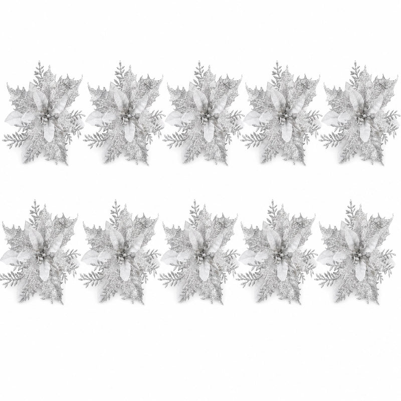 Glitter Christmas Flower Ornaments