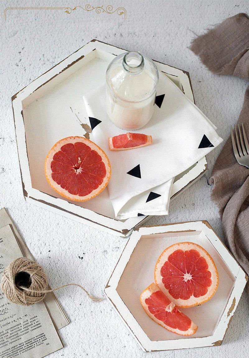 Rustic Wood Tray Set