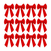 MerryNest™ Red Velvet Christmas Bows Set of 12 — 12 red velvet bows