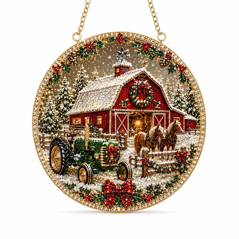 Round Acrylic Christmas Hanging Ornament